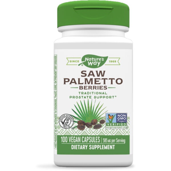 NATURES WAY SAW PALMETTO BERRIES 100VEGAN CAPSULES