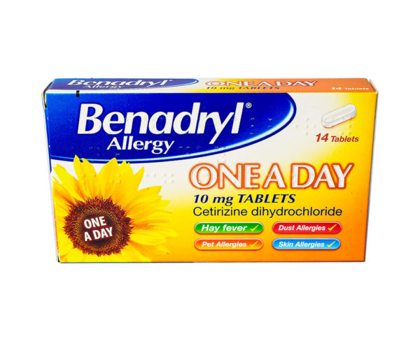 BENADRYL ALLERGY ONE A DAY 10MG TABLETS 14S CETIRIZINE