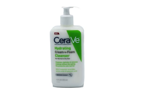 CERAVE HYDRATING CREAM-T0-FOAM CLEANSER NORMAL DRY 355ML REMOVES MAKEUP