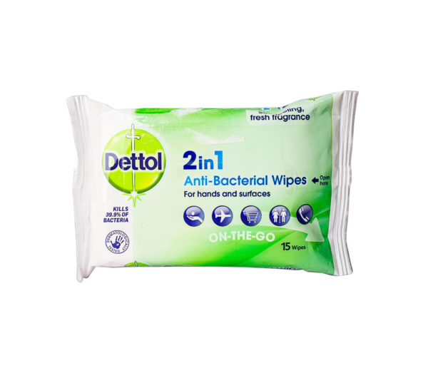 DETTOL 2IN1 ANTI-BACTERIAL WIPES 15S