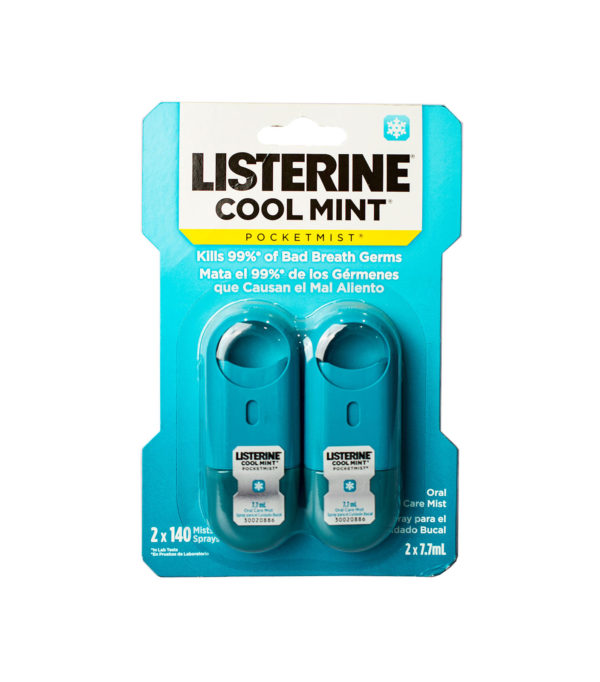 LISTERINE POCKET MIST 2X7.7ML 140MISTS SPRAY COOL MINT