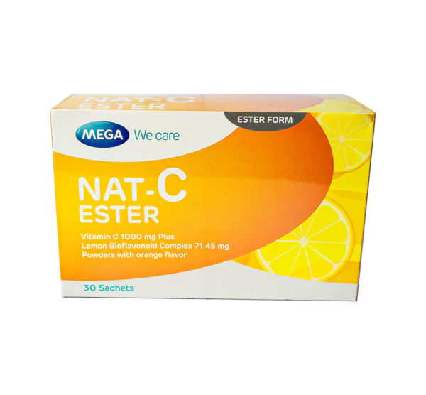 MEGA NAT-C ESTER VITAMIN C 1000MG PLUS 30SACHETS