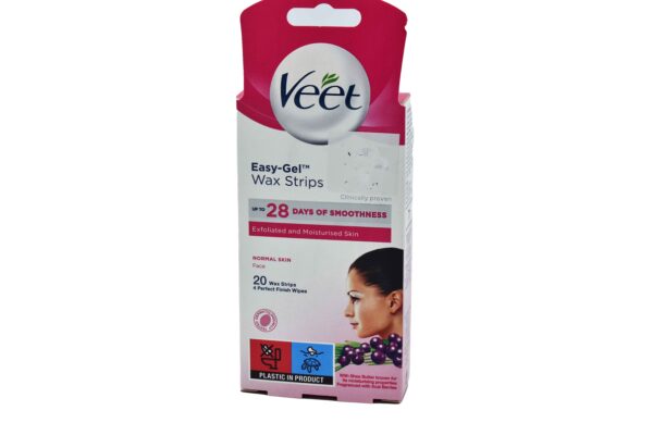 VEET EASY-GEL WAX STRIPS NORMAL SKIN FACE 20S