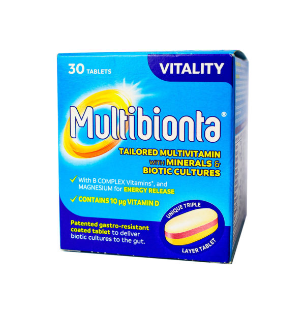 VITALITY MULTIBIONTA TAILORED MULTIVITAMIN MINERALS BIOTIC CULTURES 30TABS