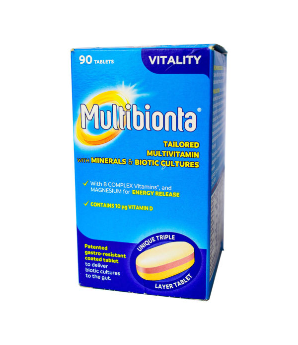 VITALITY MULTIBIONTA TAILORED MULTIVITAMIN MINERALS BIOTIC CULTURES 90TABLETS