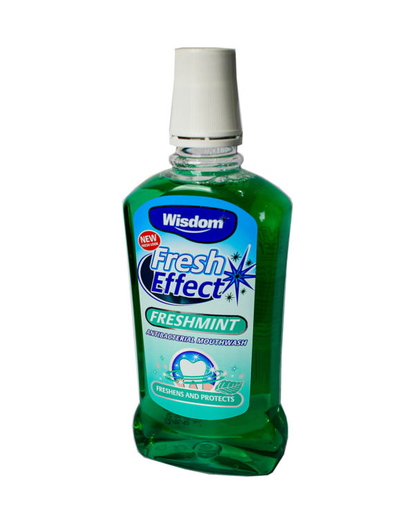 WISDOM MOUTHWASH FRESH EFFECT FRESHMINT ANTIBACTERIAL 500ML