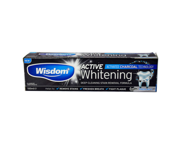 WISDOM TOOTHPASTE ACTIVE WHITENING CHARCOAL FRESHMINT 100ML