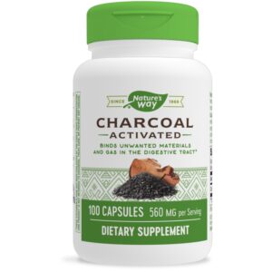 NATURES WAY CHARCOAL ACTIVATED 560MG 100CAPSULES