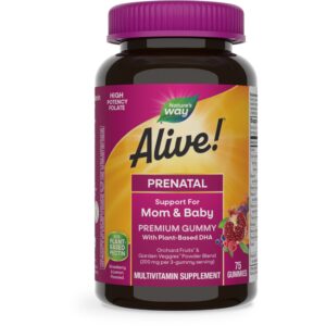NATURES WAY ALIVE PREMIUM PRENATAL DAILY SUPPORT 75GUMMIES