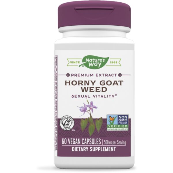 NATURES WAY HORNY GOAT WEED 500MG 60VEGAN CAPSULES