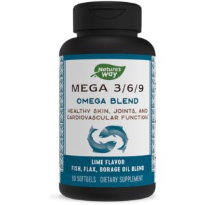 NATURES WAY MEGA 3/6/9 OMEGA BLEND FISH, FLAX, BORAGE 90SOFTGELS