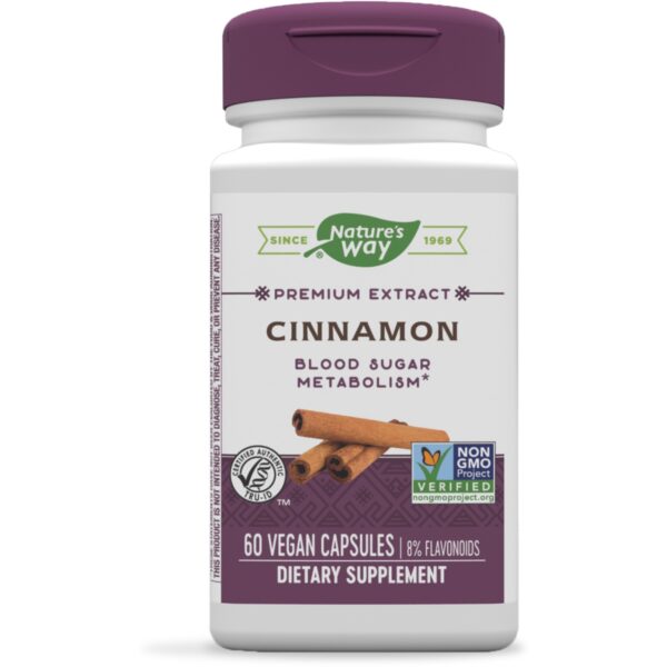 NATURES WAY CINNAMON PREMIUM EXTRACT 60VEGAN CAPSULES