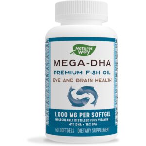 NATURES WAY MEGA-DHA PREMIUM FISH OIL 1000MG 60SOFTGELS