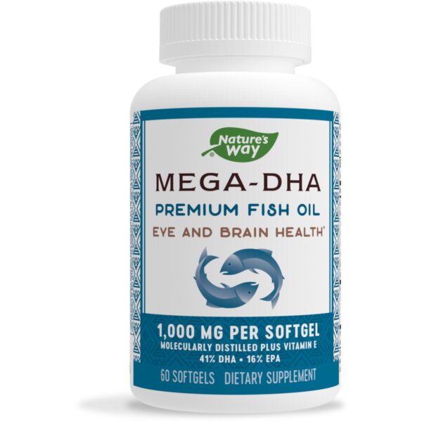 NATURES WAY MEGA-DHA PREMIUM FISH OIL 1000MG 60SOFTGELS