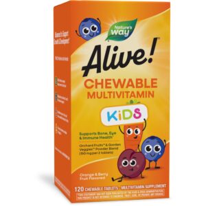 NATURES WAY ALIVE KIDS CHEWABLE MULTIVITAMIN ORANGE & BERRY 120TABLETS