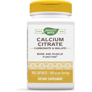 NATURES WAY CALCIUM CITRATE CARBONATE & MALATE 500MG 100CAPS