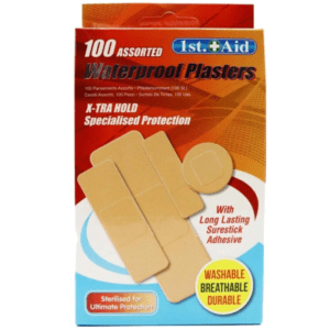 1ST AID 100 ASSORTED WATERPROOF PLASTERS X-TRA HOLD