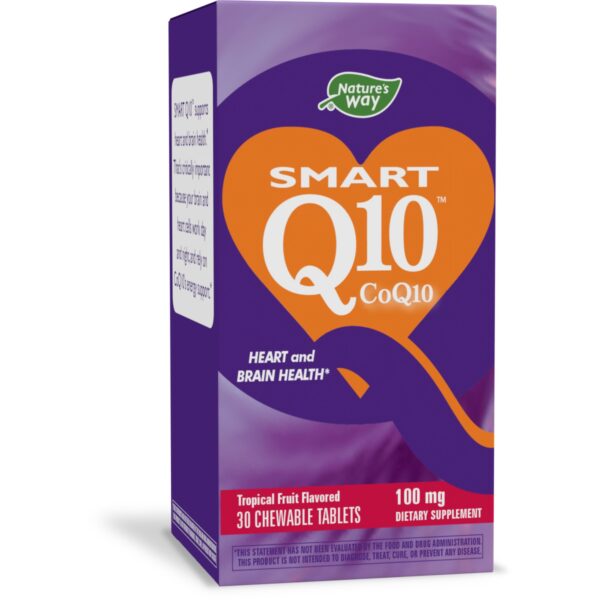 NATURES WAY SMART Q10 COQ10 100MG 30CHEWABLE TABLETS ORANGE