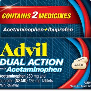 ADVIL DUAL ACTION  WITH ACETAMENOPHEN 250MG TABLETS 18S