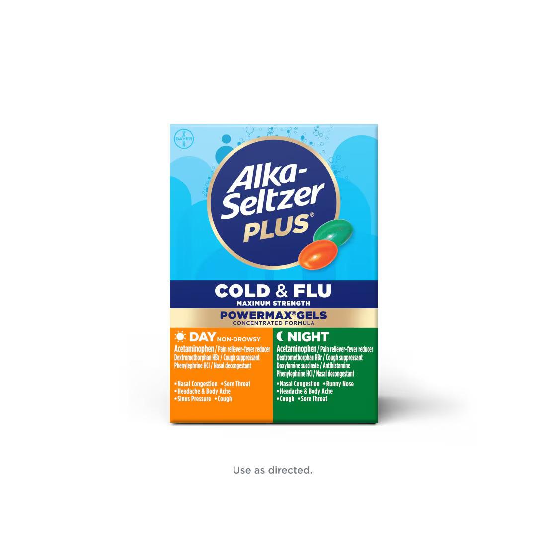ALKA-SELTZER PLUS COLD & FLU POWERMAX GELS DAY & NIGHT 24S