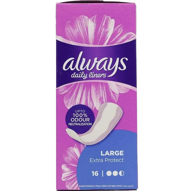 ALWAYS EVERYDAY PANTYLINERS(EXTRA PROTECT) LARGE 16S