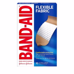 BAND AID FLEXIBLE FABRIC BANDAGES ASSORTED XL 10S