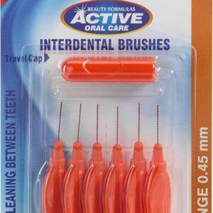 BEAUTY FORMULAS ACTIVE ORAL CARE INTERDENTAL BRUSHES 0.45MM 6PCS