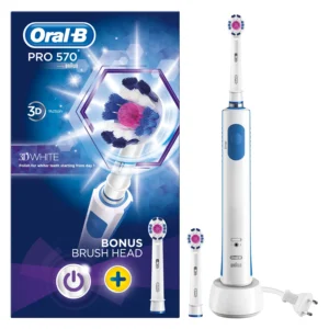 BRAUN ORAL B PRO 570 3D ACTION 3D WHITE BONUS BRUSH HEAD