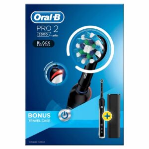 BRAUN ORAL B PRO2 2500 BLACK EDITION CROSS ACTION + TRAVEL CASE
