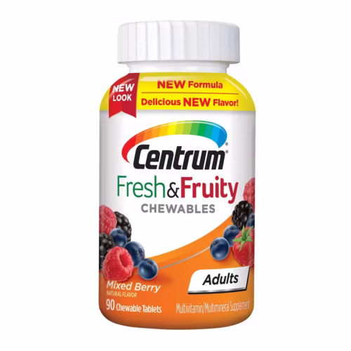 CENTRUM FRESH & FRUITY ADULTS CHEWABLE MULTIVITAMINS TABLETS 90S -2890