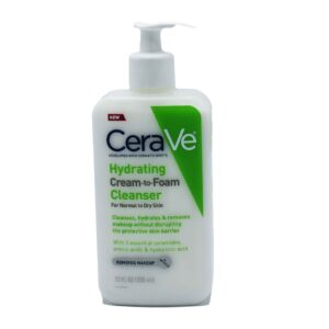 CERAVE HYDRATING CREAM-T0-FOAM CLEANSER NORMAL DRY 355ML REMOVES MAKEUP