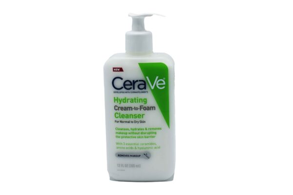 CERAVE HYDRATING CREAM-T0-FOAM CLEANSER NORMAL DRY 355ML REMOVES MAKEUP