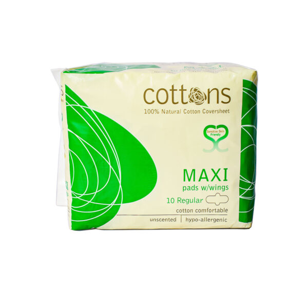 COTTONS HYPOALLERGENIC COVERSHEET MAXI PADS REGULAR
