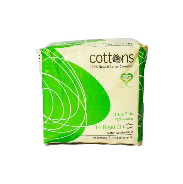 COTTONS HYPOALLERGENIC COVERSHEET ULTRA THIN PADS- REGULAR