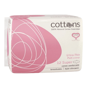 COTTONS HYPOALLERGENIC COVERSHEET ULTRA THIN PADS - SUPER