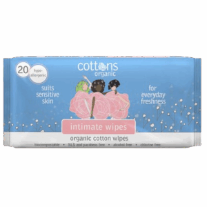COTTONS ORGANIC INTIMATE WIPES 20S HYPOALLERGENIC