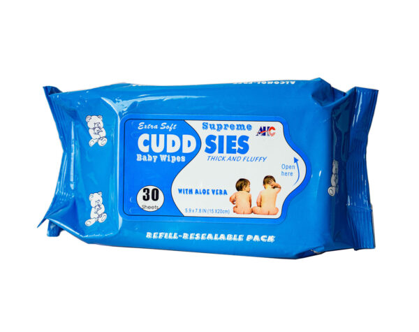CUDDSIES BABY WIPES 30SHEETS WITH ALOE VERA