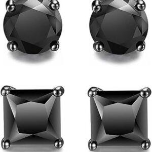CZ STUD EARRINGS 2S EARRINGS SET 6MM