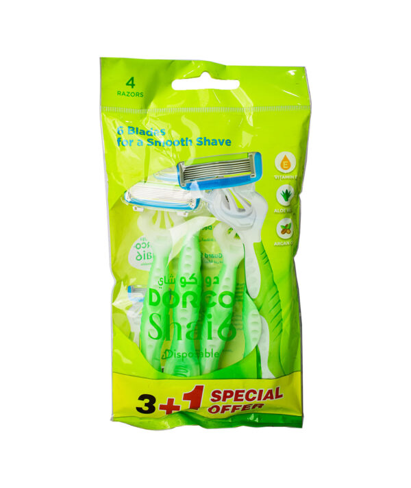 DORCO SHAI6 DISPOSABLE 6 BLADES 3+1 SMOOTH SHAVE