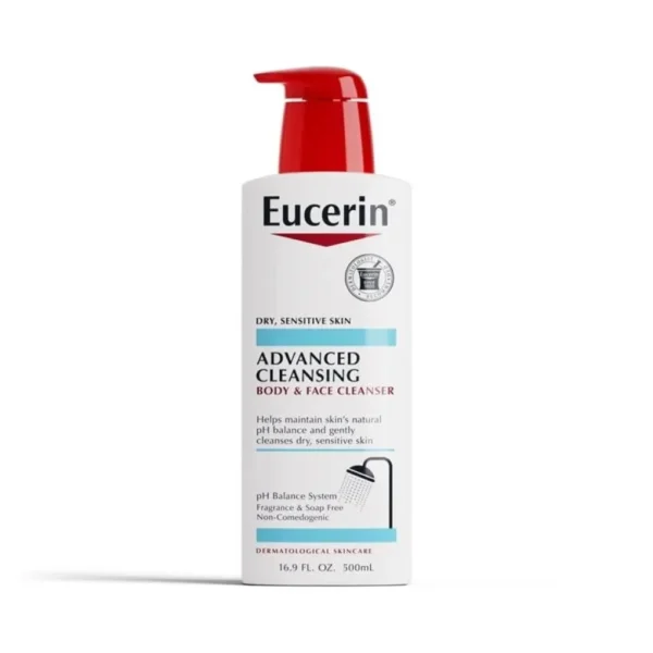 EUCERIN ADVANCED CLEANSING BODY & FACE CLEANSER 500ML