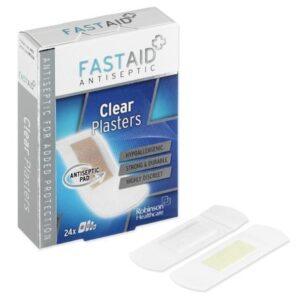 FAST AID ANTISEPTIC CLEAR PLASTERS ASSORTED