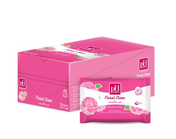PH CARE FLORAL CLEAN FEMININE WIPES 10S