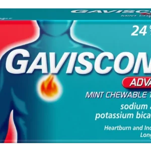 GAVISCON ADVANCE PEPPERMINT TABLETS 24S