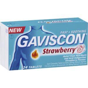 GAVISCON STRAWBERRY 250MG TABLETS 16S