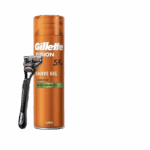 GILLETTE FUSION 5X ACTION SHAVE GEL SENSITIVE ALMOND OIL 200ML