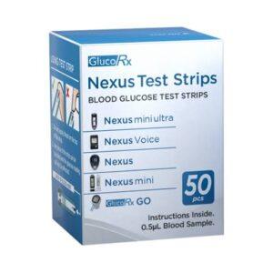 GLUCORX NEXUS BLOOD GLUCOSE TEST STRIPS 50S