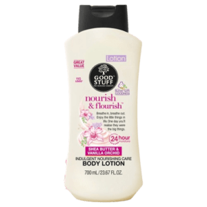GOOD STUFF  NOURISH FLOURISH SHEA BUTTER VANILLA ORCHID BODY BUTTER 360ML