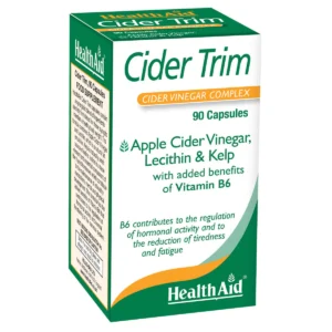 HEALTH AID CIDER TRIM VINEGAR COMPLEX 90CAPS LECITHIN KELP B6