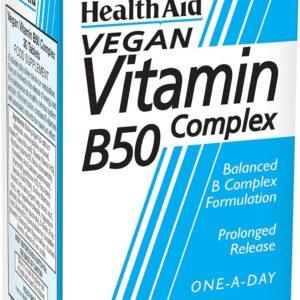 HEALTH AID VITAMIN B50 COMPLEX VEGAN 30S