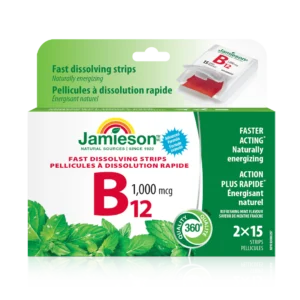 JAMIESON B12 1000MCG FAST DISSOLVING STRIPS MINT 30S